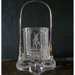 Antique Pickle Castor with Glass Base - No Lid, Antique Serveware